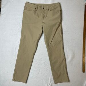 Lululemon ABC Pants Slim Fit Men's 35 Waist Tan Stretch Versatile Chino